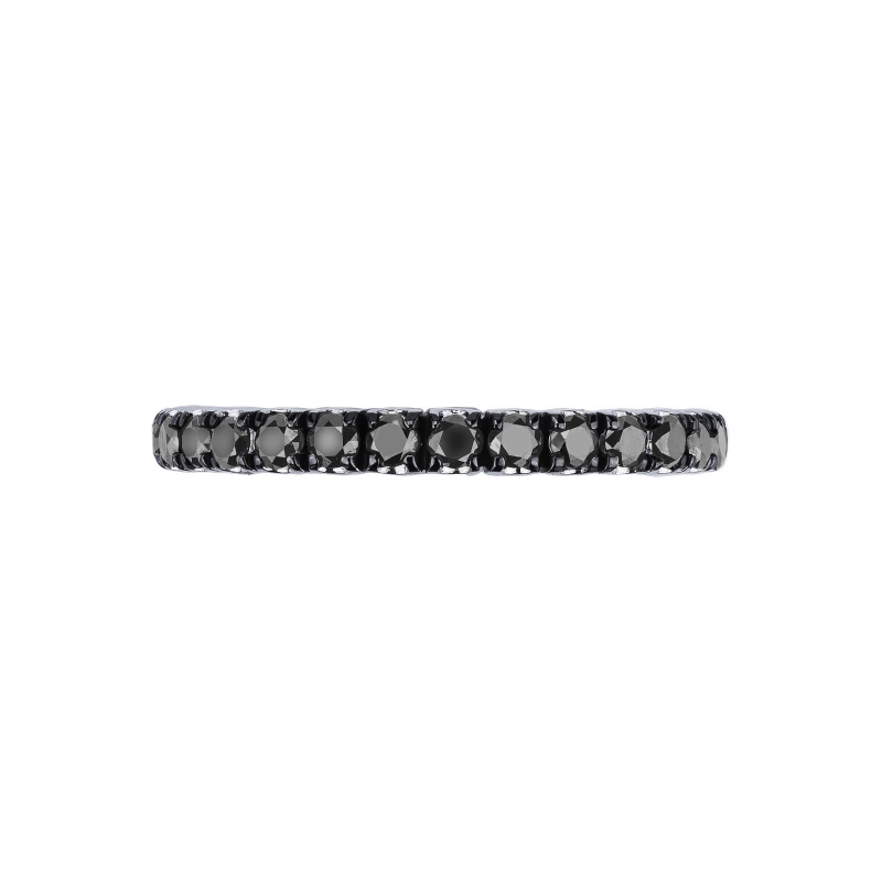 Bague Tour Complet Diamants Noirs et Or Blanc 750 Bague Tour Complet Diamants Noirs et Or Blanc 750