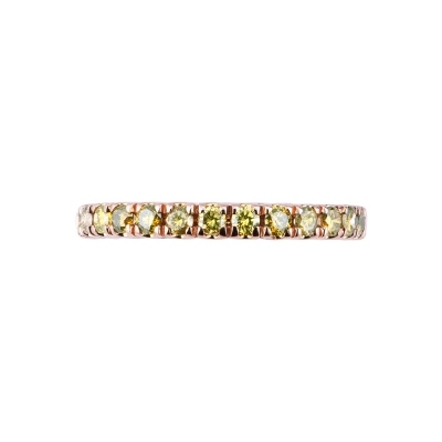 Bague rivière de diamants yellow en Or Rose 18k