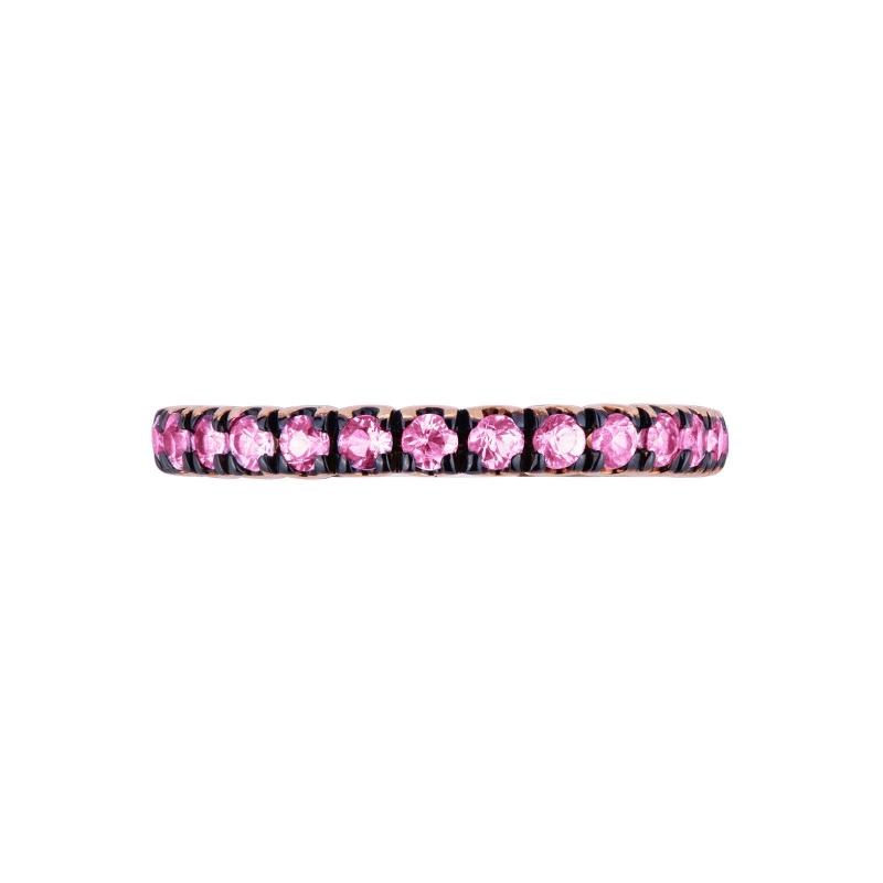 Bague or rose 18k saphirs rose pointes brunies