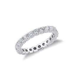 Jonc de fiançailles étérnité en or blanc 18k avec diamants