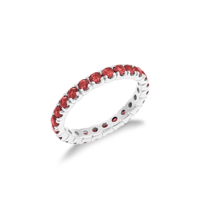 Rubis bague d'éternité or blanc 750