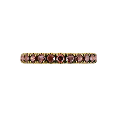 Bague Eternity 18k or jaune diamants cognac