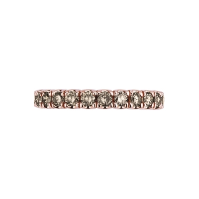 Bague Eternity en or rose 18k avec diamant brown