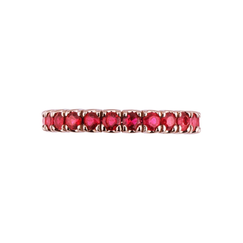 Bague Eternity en or rose 18k avec rubis