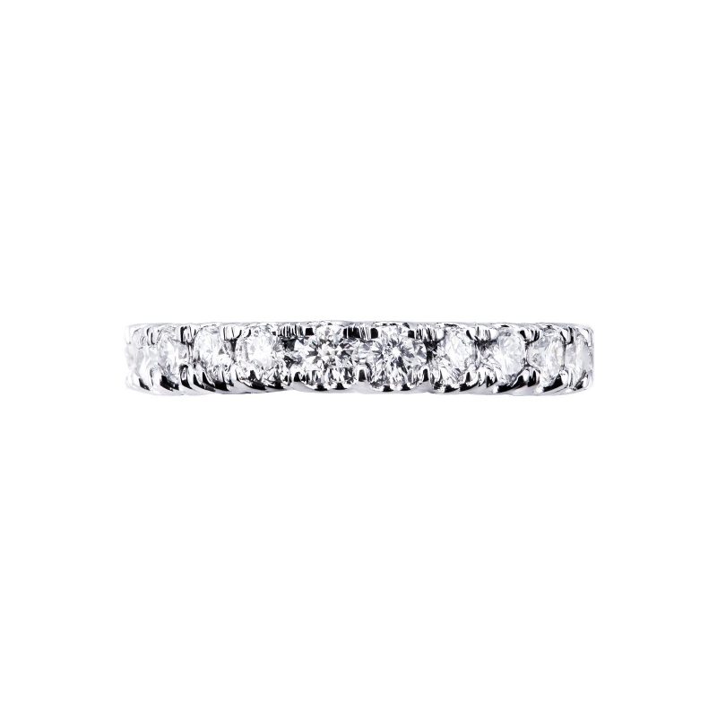 Jonc d'éternité en or blanc 18k avec diamants Jonc d'éternité en or blanc 18k avec diamants
