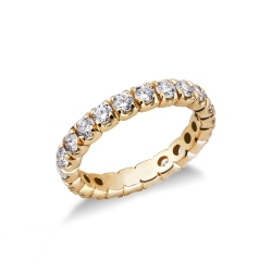 Bague d'éternité or jaune et diamants