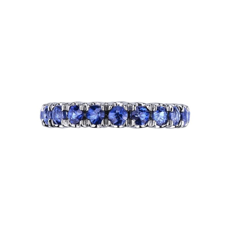 Bague Eternity en or blanc avec saphirs bleus 2,60ct Bague Eternity en or blanc avec saphirs bleus 2,60ct