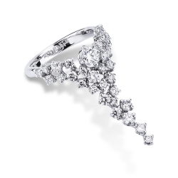 Bague Cascade en Or Blanc 18k avec Diamants