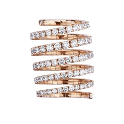 Bague à ressort en or rose 18 carats avec diamants 2