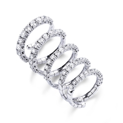 Bague felexible ressort en or blanc 18k avec diamants