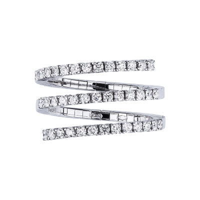 Bague en spirale en or blanc 18 carats et diamants
