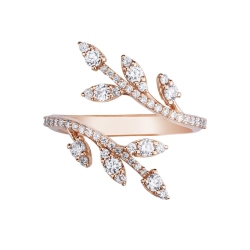 Bague en or rose 18k moi et toi et diamants 2