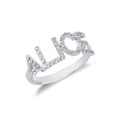 Bague personnalisée prénom  ALICE en diamants