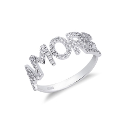 Bague personnalisée AMORE en diamants et or blanc