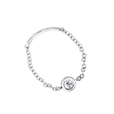 Bague en or blanc 18 carats avec diamant de 0,07 ct