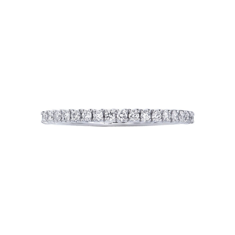 Bague alliance en or blanc 18k sertie diamants Bague alliance en or blanc 18k sertie diamants