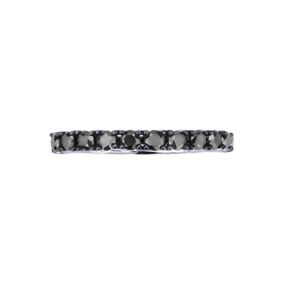 Alliance en or blanc 18 carats sertie de diamants noirs 0.80 ct