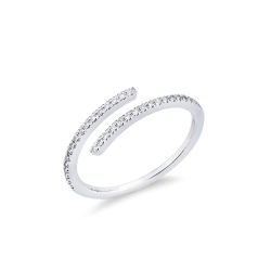 Bague Toi et Moi en or blanc 18 carats avec diamants
