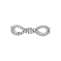 Bague entrelacee en or blanc 18k avec diamants 2