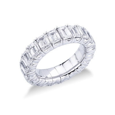 Bague en Diamants et en Or Blanc eternity Souple