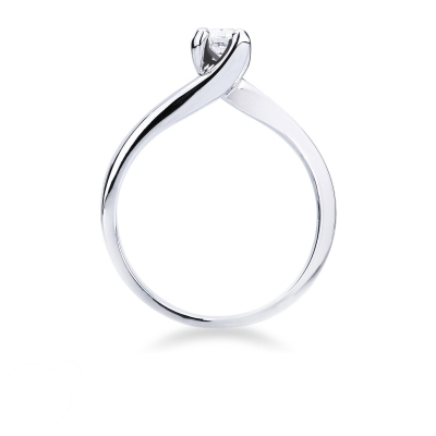 Solitaire femme en or blanc 18k et diamant 0.25 ct