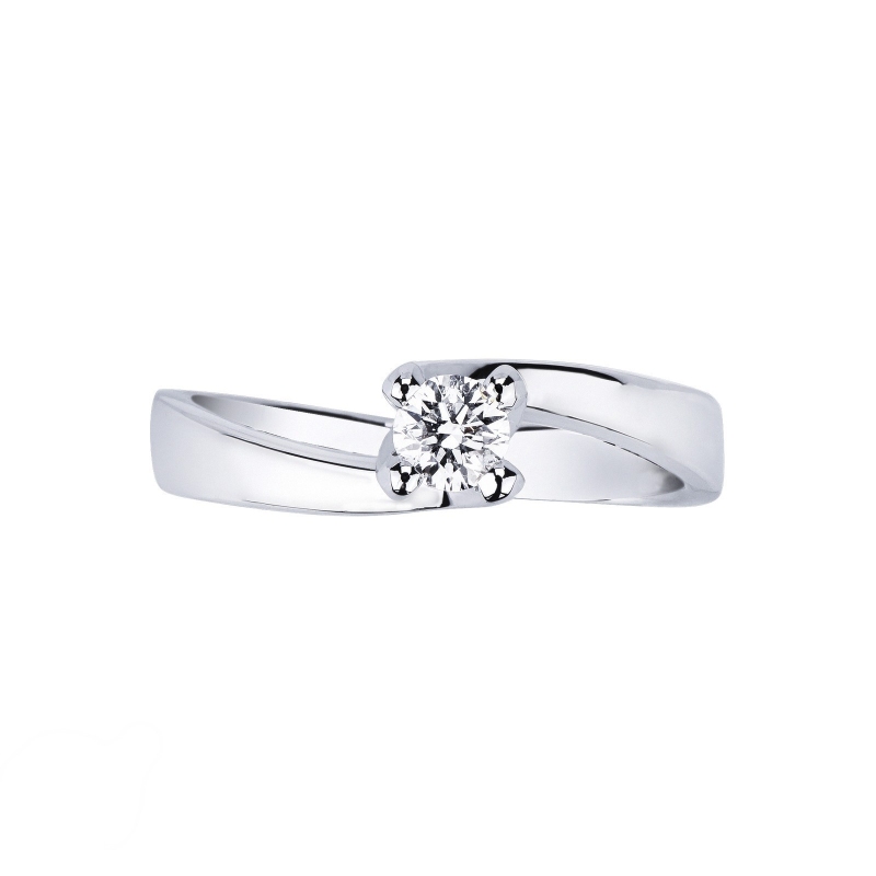 Solitaire femme en or blanc 18k et diamant 0.25 ct Solitaire femme en or blanc 18k et diamant 0.25 ct