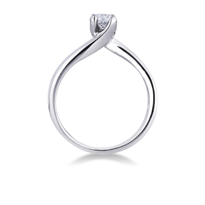 Solitaire diamant 0.30 ct en or blanc 18k