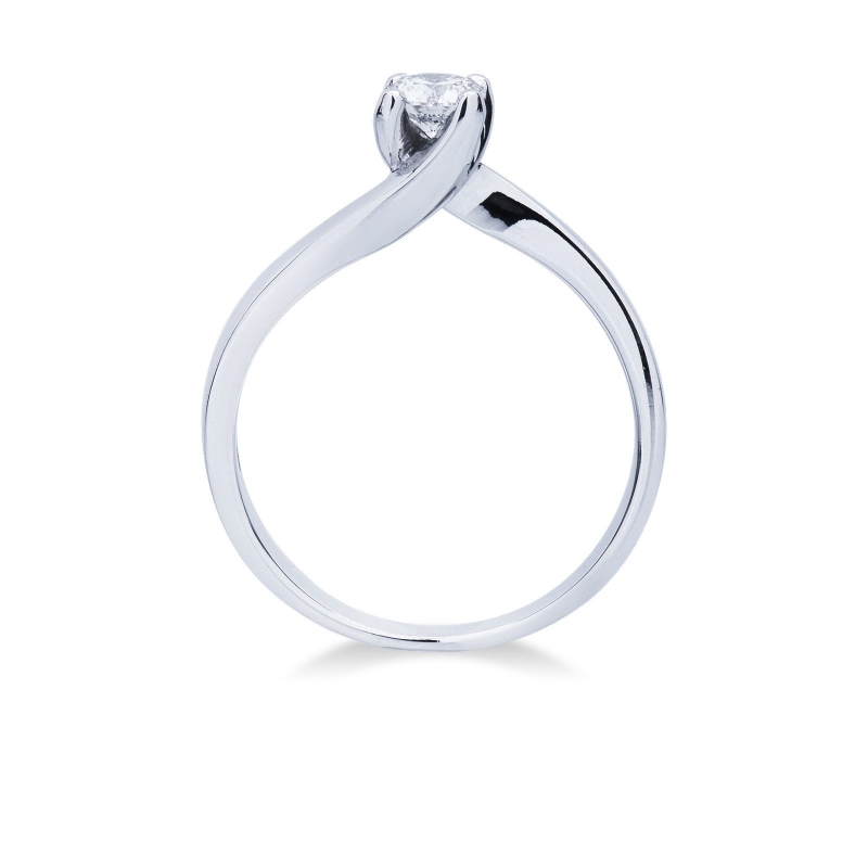 Solitaire avec diamant 0.35 ct en or blanc 18k Solitaire avec diamant 0.35 ct en or blanc 18k