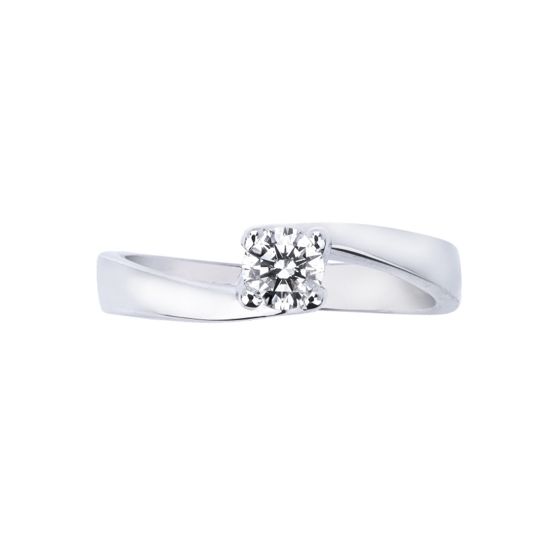 Solitaire avec diamant 0.35 ct en or blanc 18k Solitaire avec diamant 0.35 ct en or blanc 18k