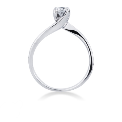 Bague de fiançailles en or blanc 18k avec diamant 0.40 ct 