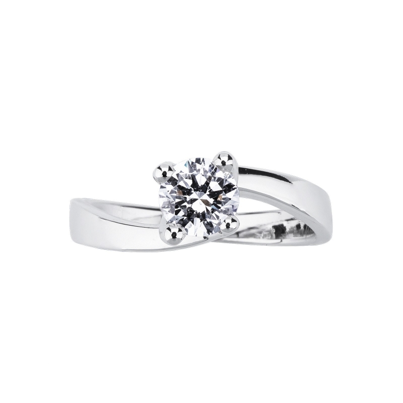 Bague solitaire diamant 0.70 ct  et or blanc 18k Bague solitaire diamant 0.70 ct  et or blanc 18k