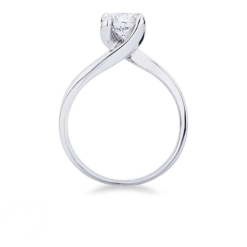 Bague solitaire à griffes en or blanc 18ct avec diamant 0,90 carats Bague solitaire à griffes en or blanc 18ct avec diamant 0,90 carats