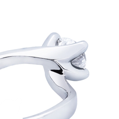 Bague mariage solitaire en or blanc 18 carats diamant 1.00 ct