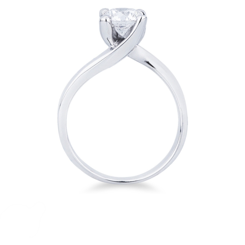 Bague mariage solitaire en or blanc 18 carats diamant 1.00 ct Bague mariage solitaire en or blanc 18 carats diamant 1.00 ct