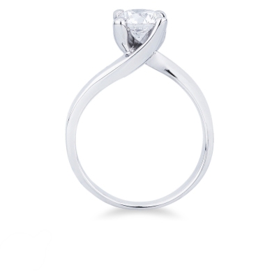 Bague mariage solitaire en or blanc 18 carats diamant 1.00 ct