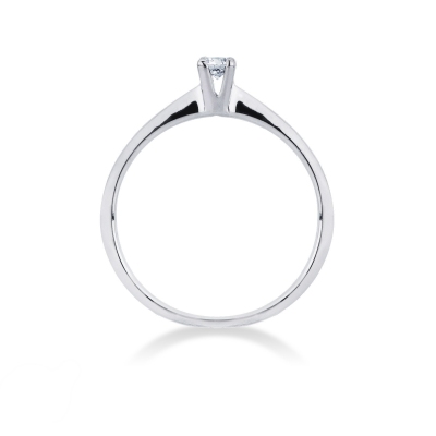 Bague de fiançailles or blanc 18k et diamant 0.10 ct