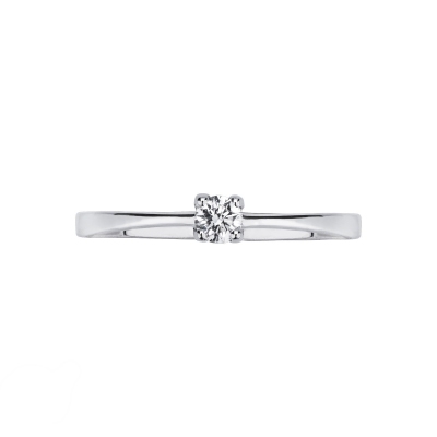 Bague de fiançailles en or blanc 18k et diamant 0.15 ct