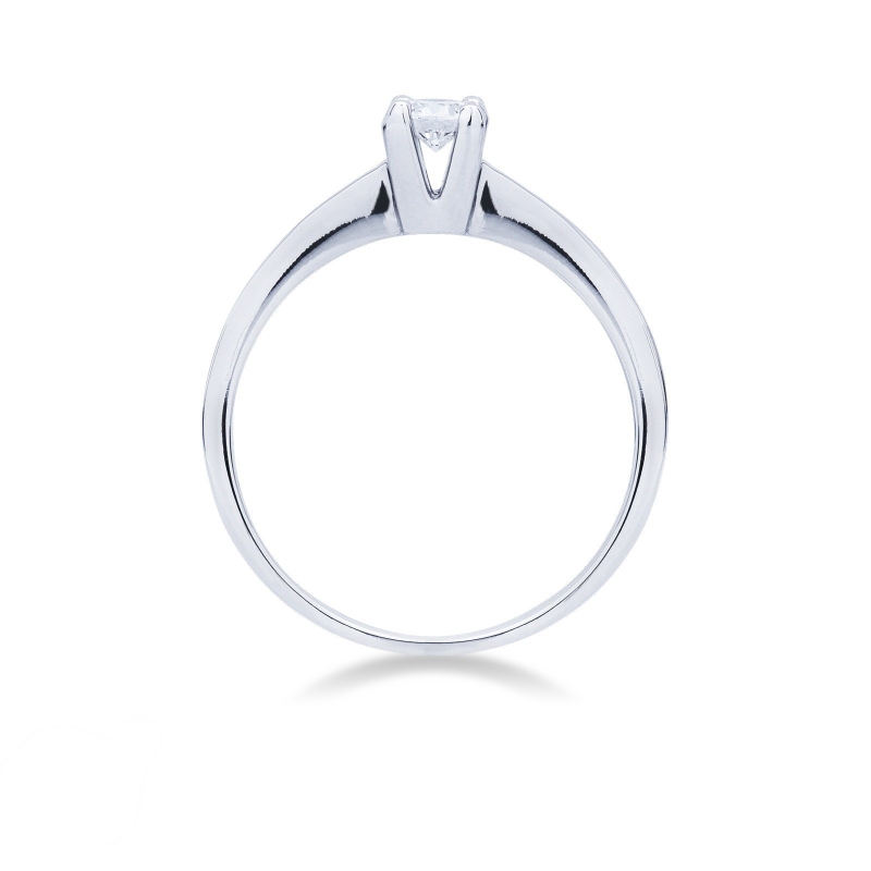 Solitaire en or blanc 18k avec diamant 0.20 ct