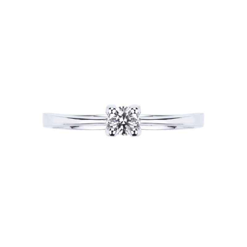 Solitaire en or blanc 18k avec diamant 0.20 ct