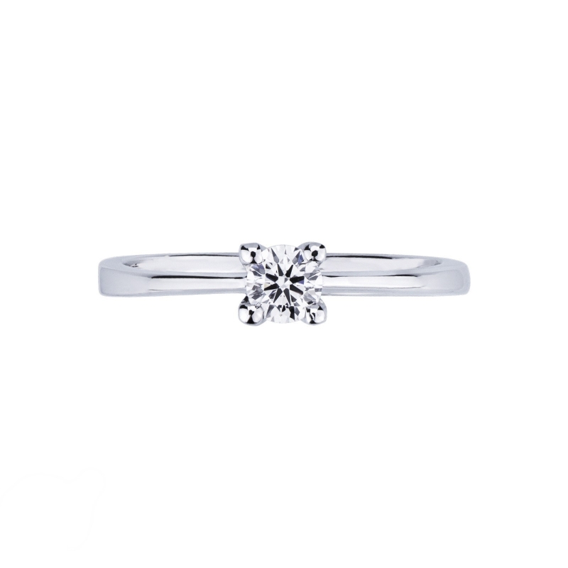 Solitaire en or blanc 18k et diamant 0.25 ct Solitaire en or blanc 18k et diamant 0.25 ct