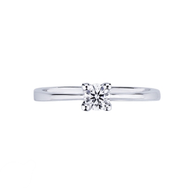 Solitaire en or blanc 18k et diamant 0.25 ct