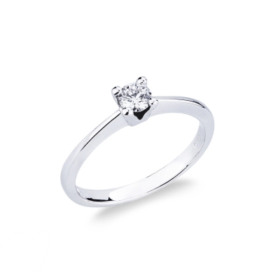 Solitaire en or blanc 18k et diamant 0.25 ct