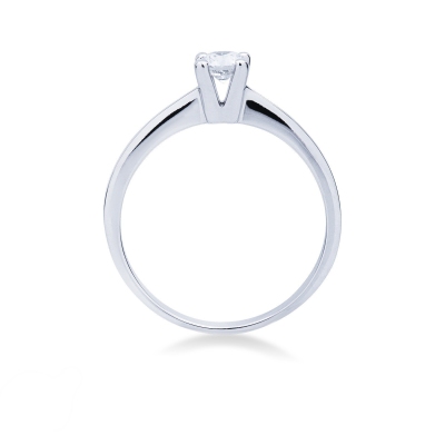 Bague solitaire avec diamant 0.30 ct en or blanc 18k 