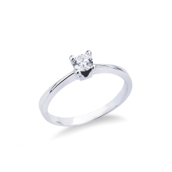 Bague solitaire avec diamant 0.30 ct en or blanc 18k