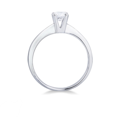  Bague solitaire en or blanc 18k à quatre griffes ct. 0,40