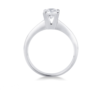 Bague solitaire diamant 0,70 ct or blanc 18k quatre griffes