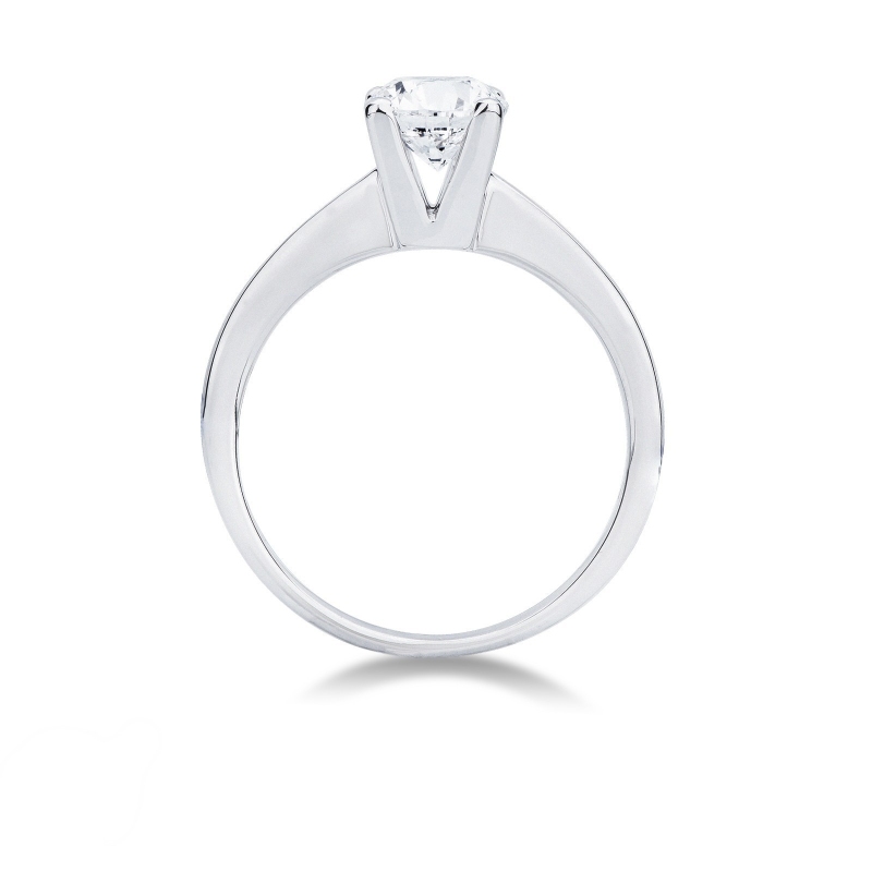 Bague solitaire linéaire en or blanc 18ct avec diamant 1 carat Bague solitaire linéaire en or blanc 18ct avec diamant 1 carat