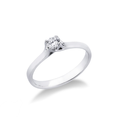 Bague solitaire diamant 0.20 ct en or blanc 18k