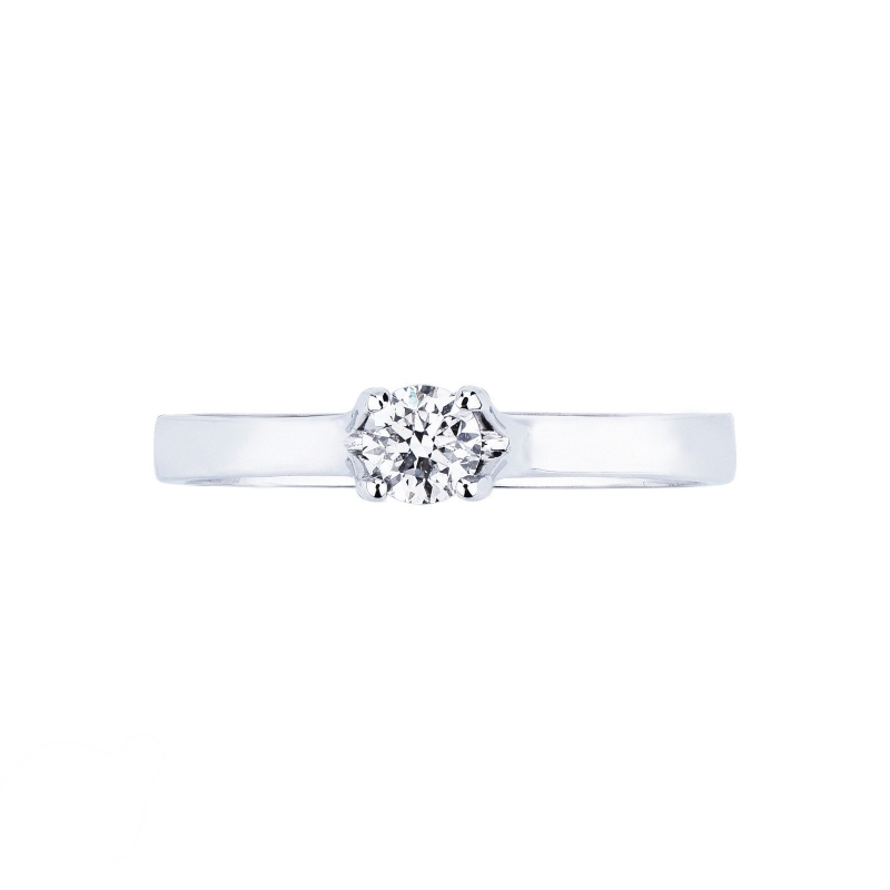 Bague solitaire diamant 0,25 ct en or blanc 18k