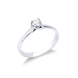 Bague solitaire diamant 0,25 ct en or blanc 18k